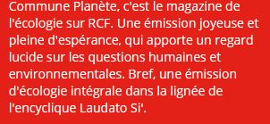 RCF Commune planete le magazine de l ecologie